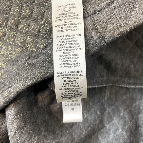 Chico’s Grey Gold Shimmer Quilted Zip Up Jacket Size M - Picture 5 of 6